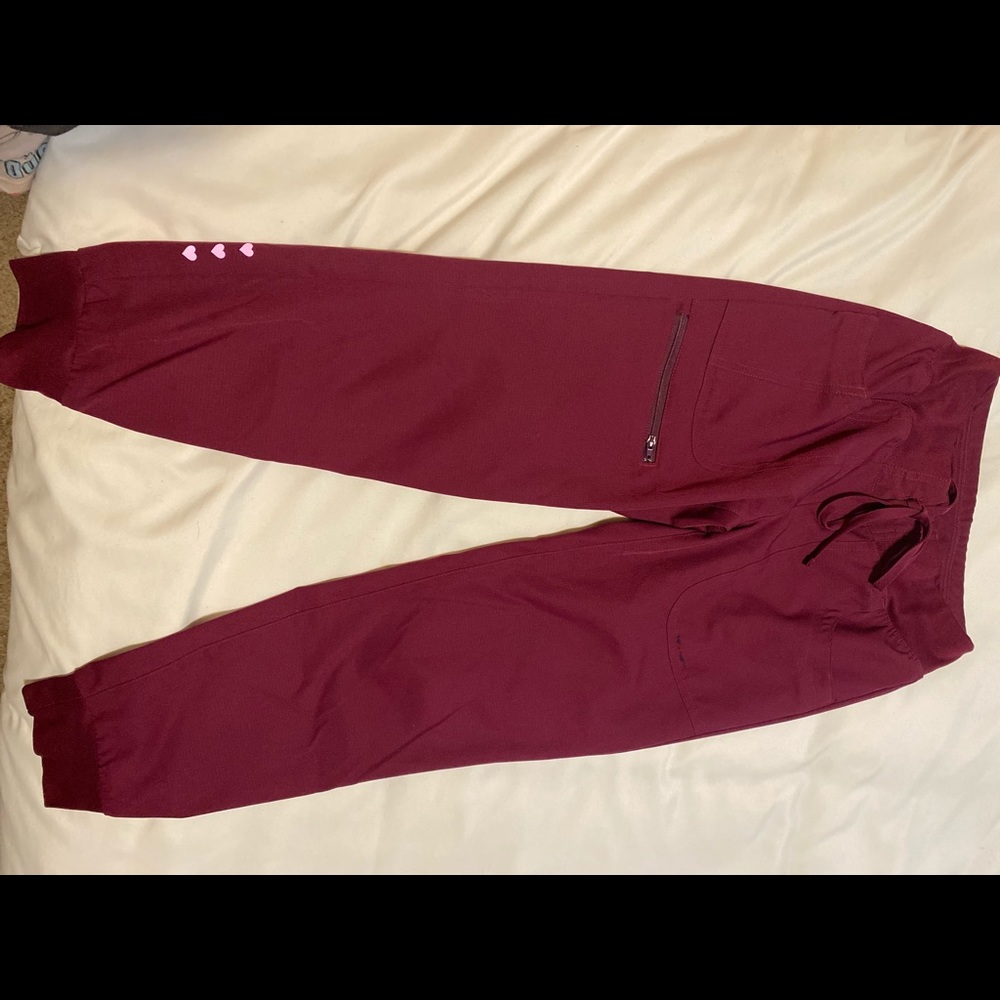 Maroon scrub pants